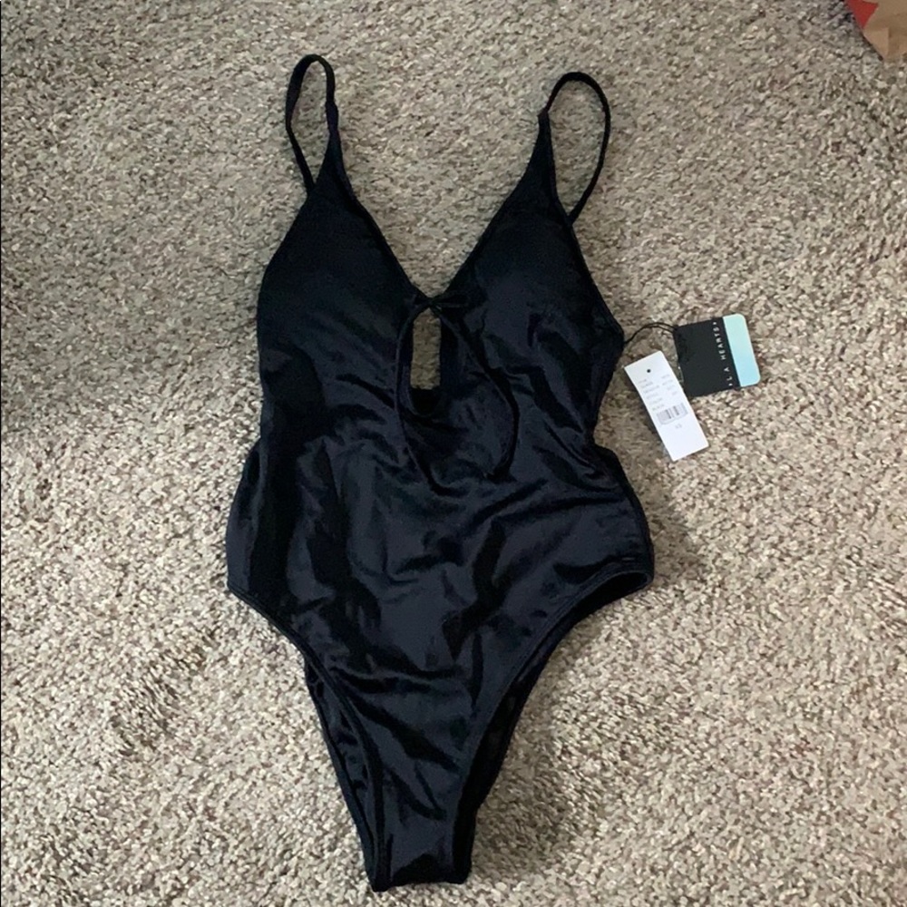 LA Hearts Black Keyhole One Piece